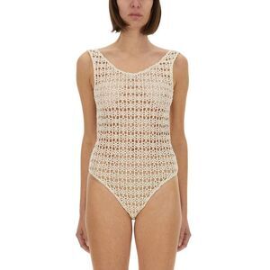 ALYSI Women's Crochet One-Piece Swimsuit Women WHITE T-Shirts & Tops